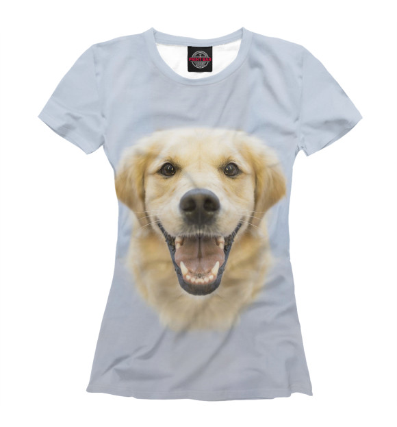Женская футболка с изображением Собакин цвета Белый