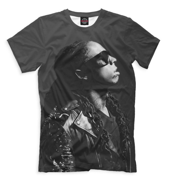 Мужская футболка с изображением Lil Wayne цвета Черный