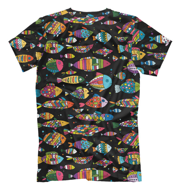 Футболка для мальчиков с изображением Разноцветные рыбы цвета Белый