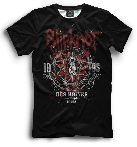 Мужская футболка с изображением Slipknot цвета Черный