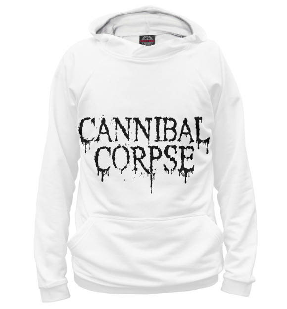 Худи для девочки с изображением Cannibal Corpse цвета Белый