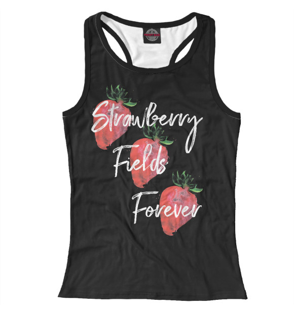 Женская майка-борцовка с изображением Strawberry Fields цвета Белый