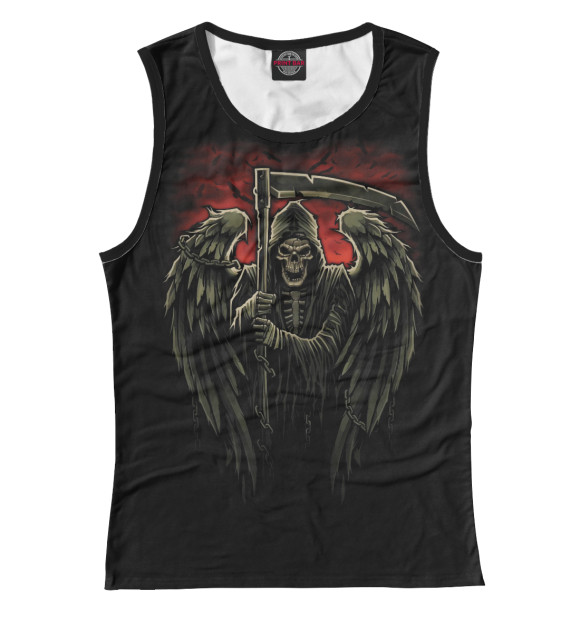 Женская майка с изображением Сметь с косой цвета Белый