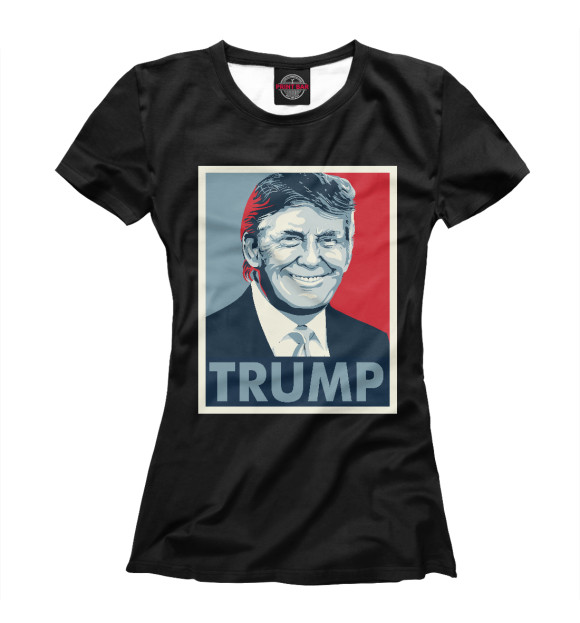 Женская футболка с изображением Trump цвета Белый