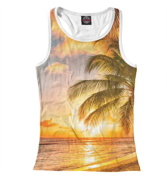 Женская майка-борцовка с изображением TROPICAL HYPE цвета Белый