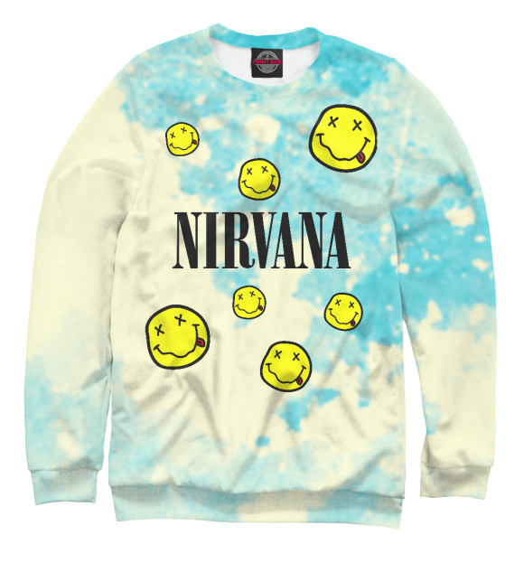 Женский свитшот с изображением Nirvana цвета Белый