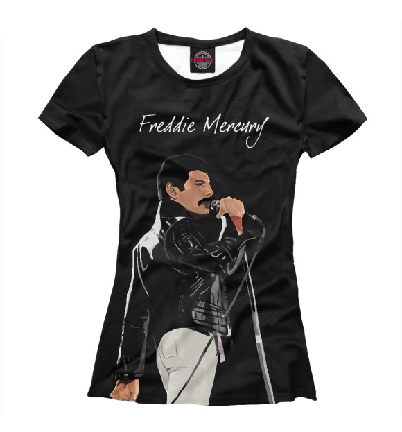 Женская футболка с изображением Freddie Mercury Queen цвета Белый