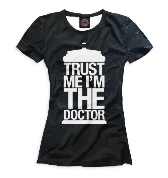 Женская футболка с изображением Доктор Кто цвета Белый