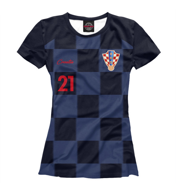 Футболка для девочек с изображением Домагой Вида - Сборная Хорватии цвета Белый