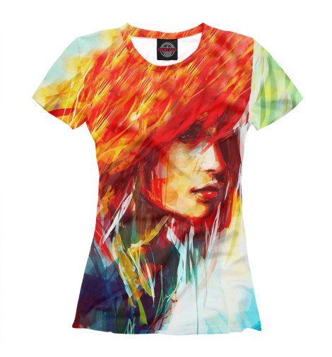 

Футболки Print Bar, Белый, Рыжая девушка