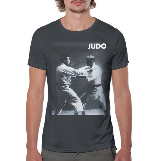 Мужская футболка с изображением Дзюдо цвета Белый