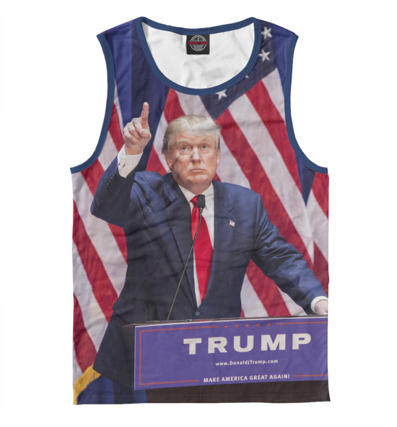 Мужская майка с изображением Дональд Трамп цвета Белый