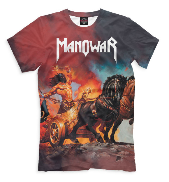 Мужская футболка с изображением Manowar цвета Светло-коричневый
