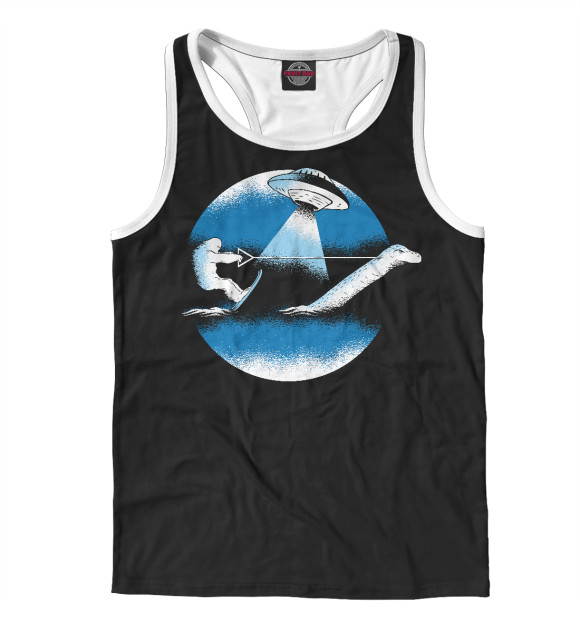 Мужская майка-борцовка с изображением Bigfoot water ski цвета Белый