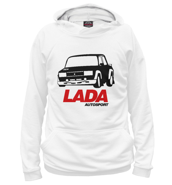 Женское худи с изображением Lada Autosport цвета Белый