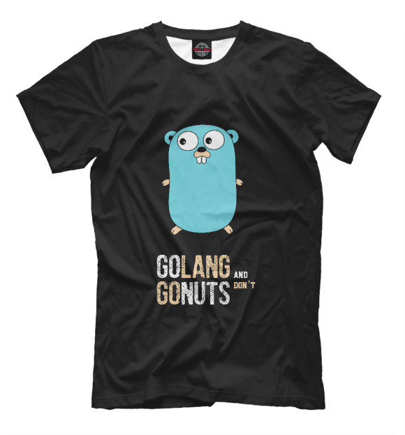 Футболка для мальчиков с изображением Golang and don't go nuts цвета Черный