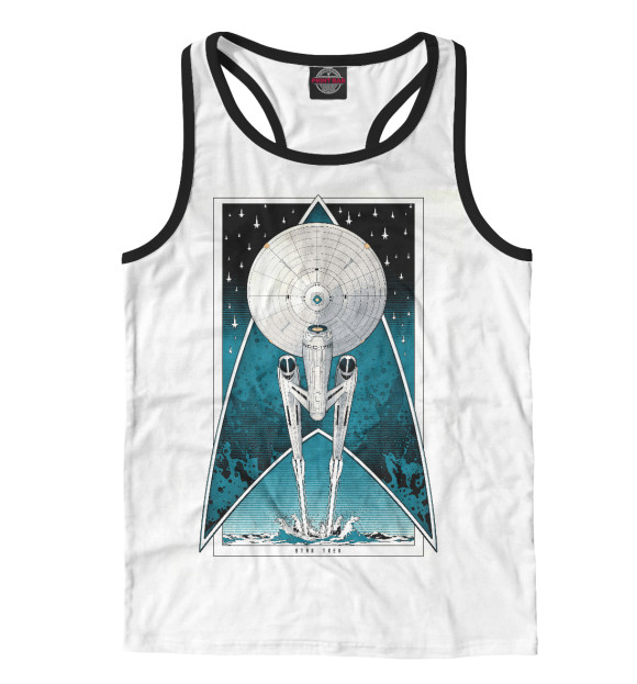 Мужская майка-борцовка с изображением Star Trek цвета Белый