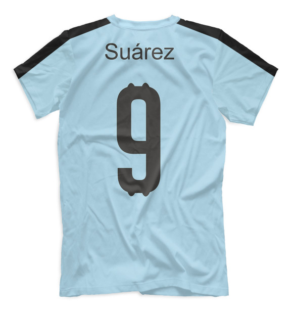 Мужская футболка с изображением Сборная Уругвая – Суарез цвета Белый