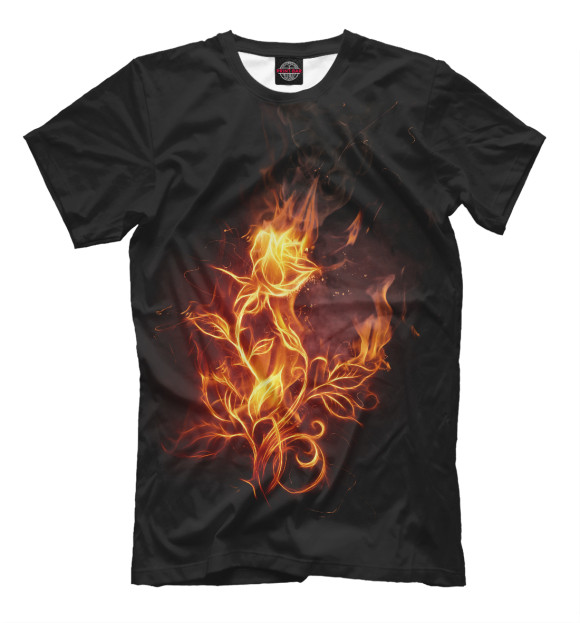 Мужская футболка с изображением Fire flower цвета Белый