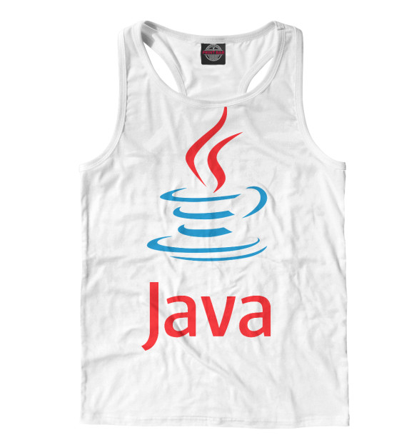 Мужская майка-борцовка с изображением Java цвета Белый