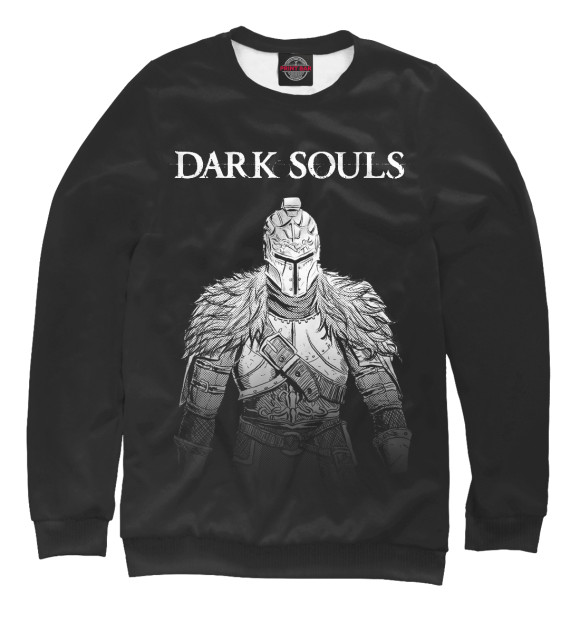 Мужской свитшот с изображением Dark Souls цвета Белый