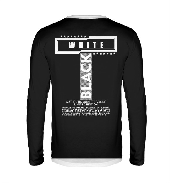 Мужской лонгслив с изображением Black and white 091 цвета Белый
