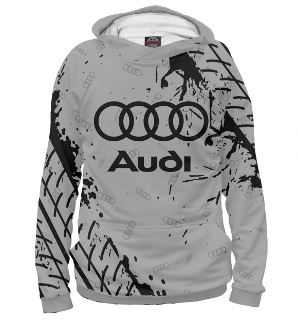 Женское худи с изображением Audi / Ауди цвета Белый