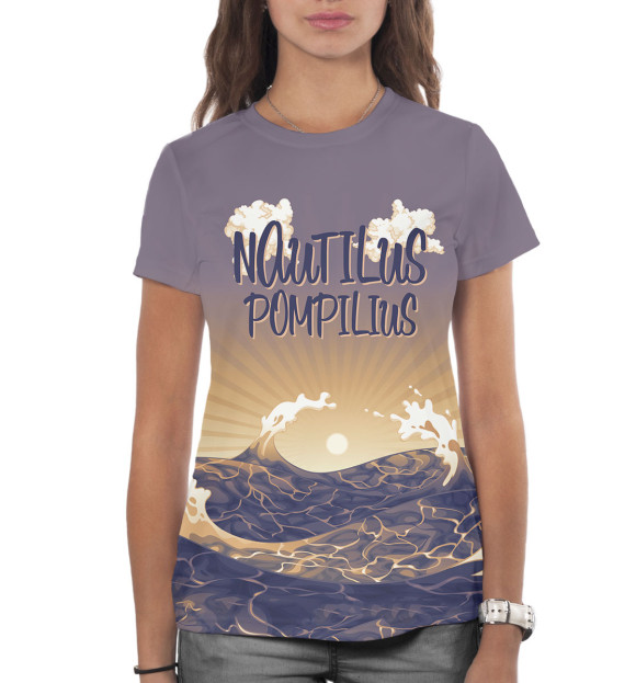 Женская футболка с изображением Наутилус Помпилиус цвета Белый