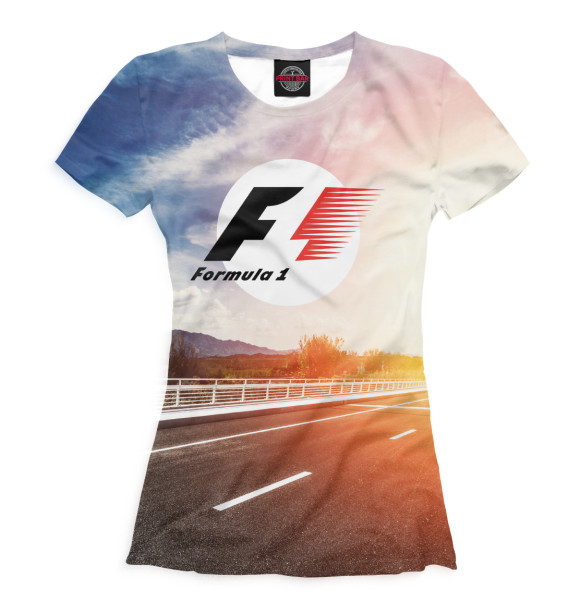 Женская футболка с изображением Формула-1 цвета Белый