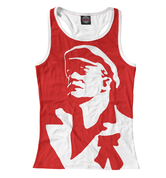 Женская майка-борцовка с изображением Ильич цвета Белый