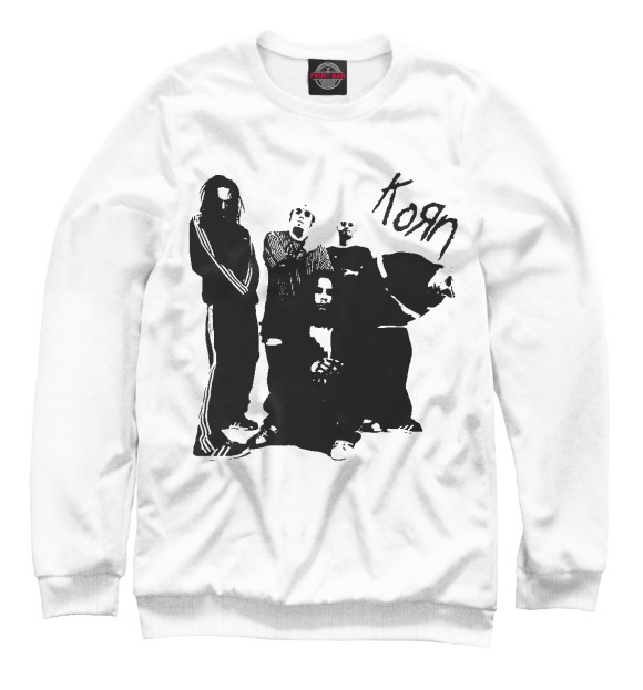 Свитшот для девочек с изображением Korn цвета Белый