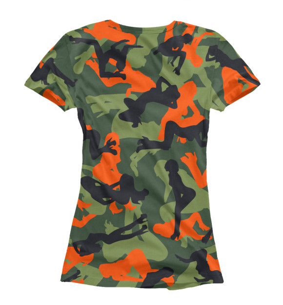Женская футболка с изображением Камуфляж цвета Белый