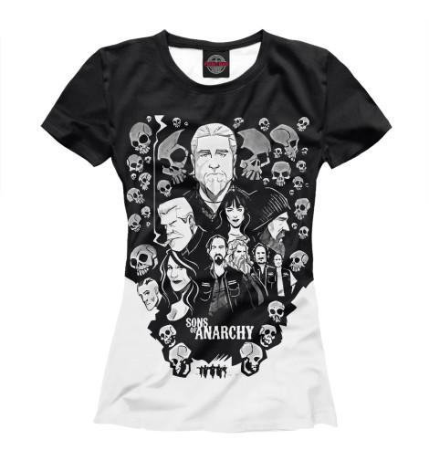 

Футболки Print Bar, Белый, Сыны анархии