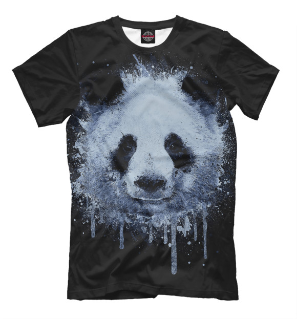 Мужская футболка с изображением Панда цвета Черный