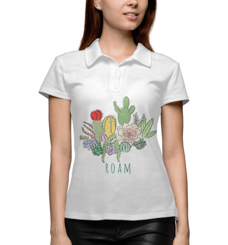 

Поло Print Bar, Белый, Растения