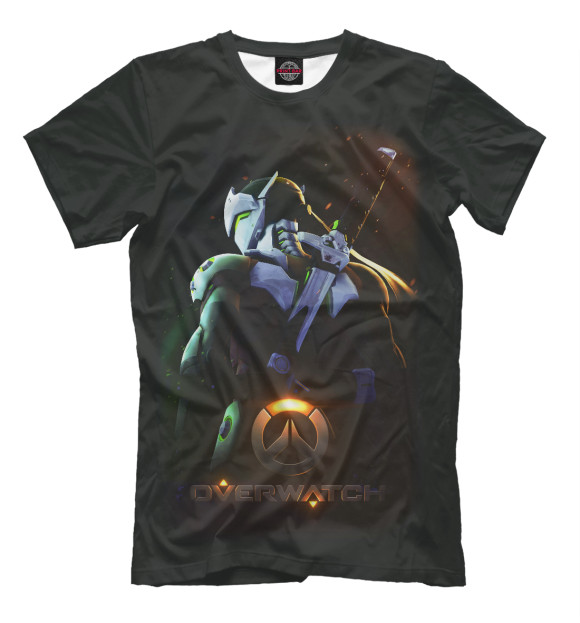Мужская футболка с изображением Genji цвета Черный
