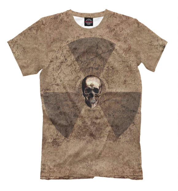 Мужская футболка с изображением Знак радиации цвета Темно-бежевый