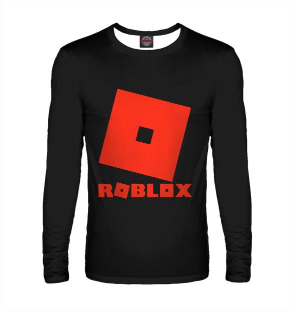 Мужской лонгслив с изображением Roblox Logo цвета Белый