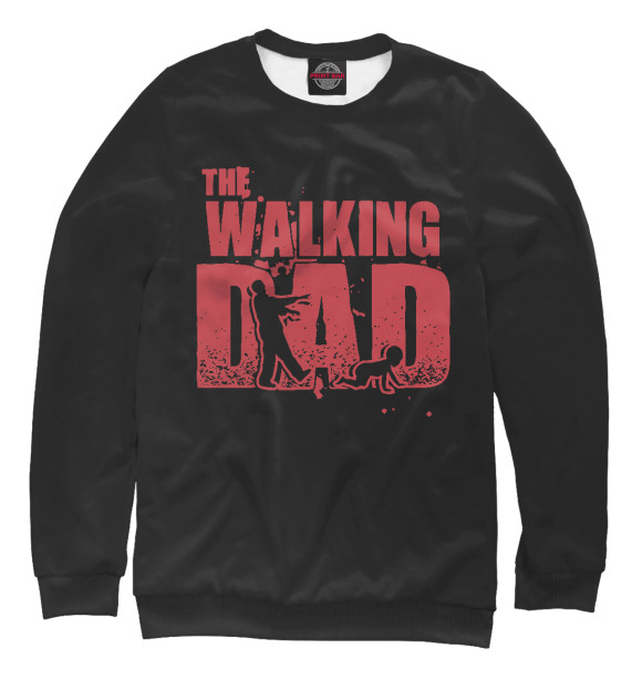 Свитшот для девочек с изображением Walking Dad цвета Белый