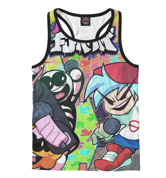 Мужская майка-борцовка с изображением Friday Night Funkin цвета Белый