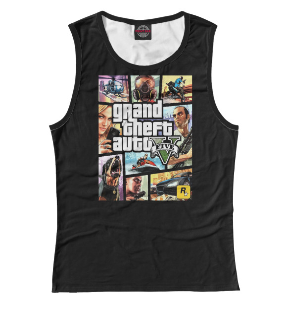 Майка для девочки с изображением GTA Online / ГТА 5 цвета Белый