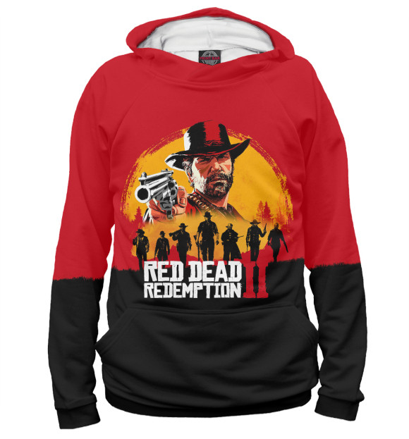 Мужское худи с изображением Red Dead Redemption 2 цвета Белый