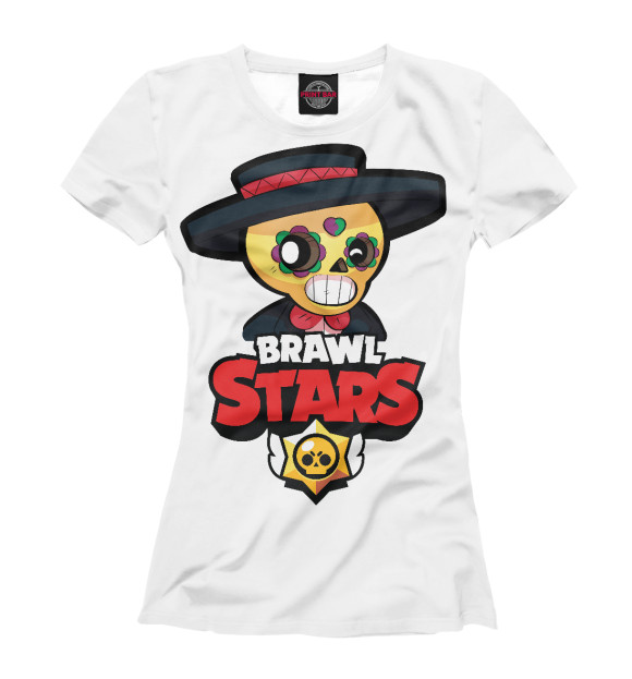 Женская футболка с изображением Поко Brawl Stars цвета Белый
