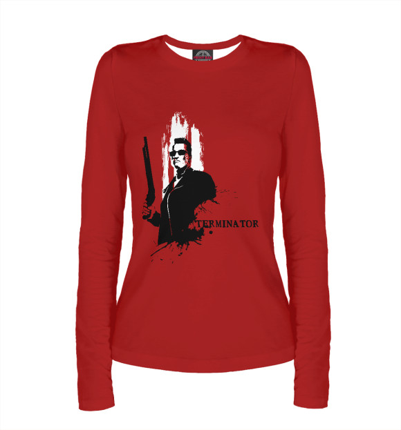 Женский лонгслив с изображением Terminator цвета Белый