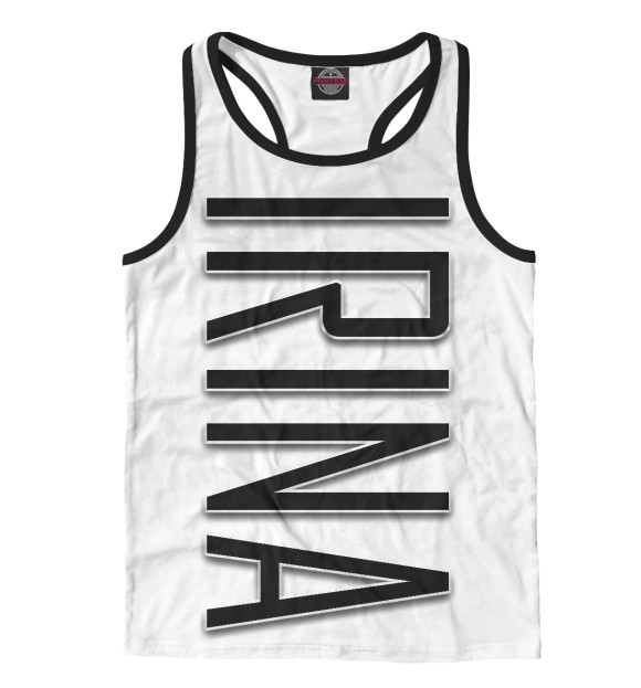 Мужская майка-борцовка с изображением Irina-black цвета Белый