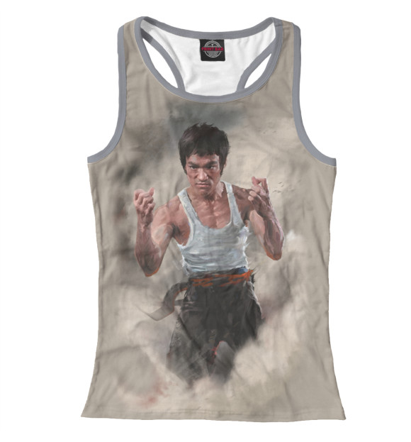 Женская майка-борцовка с изображением Брюс Ли цвета Белый