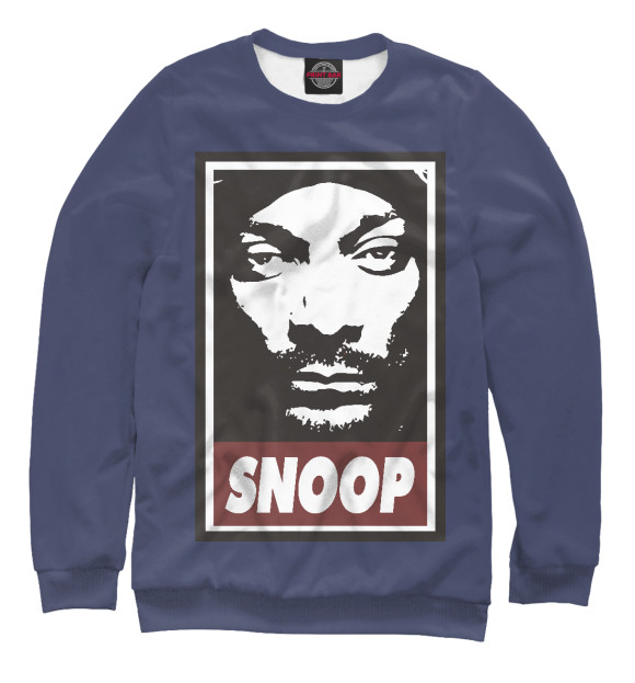 Мужской свитшот с изображением Snoop Dogg цвета Белый