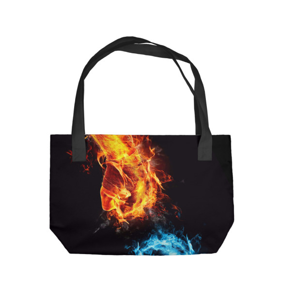 Пляжная сумка с изображением Вода и пламя цвета 