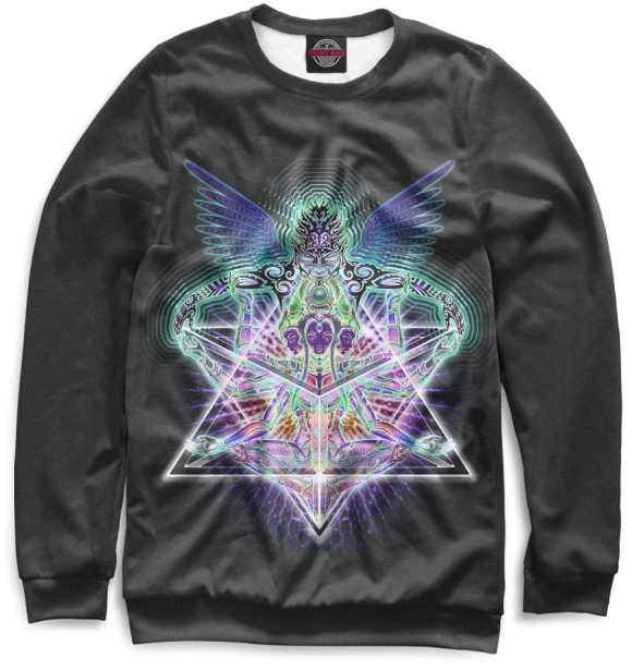 Мужской свитшот с притом Psychedelic цвета Белый Мужской свитшот с изображением Psychedelic цвета Белый