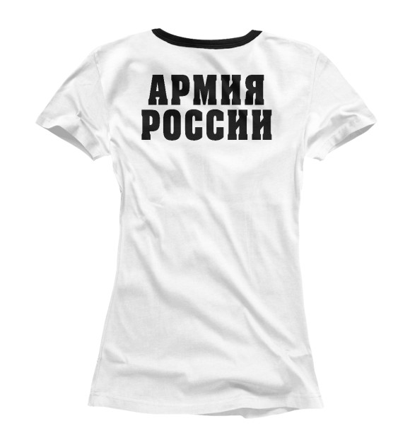 Футболка для девочек с изображением Солдат Армии России цвета Белый